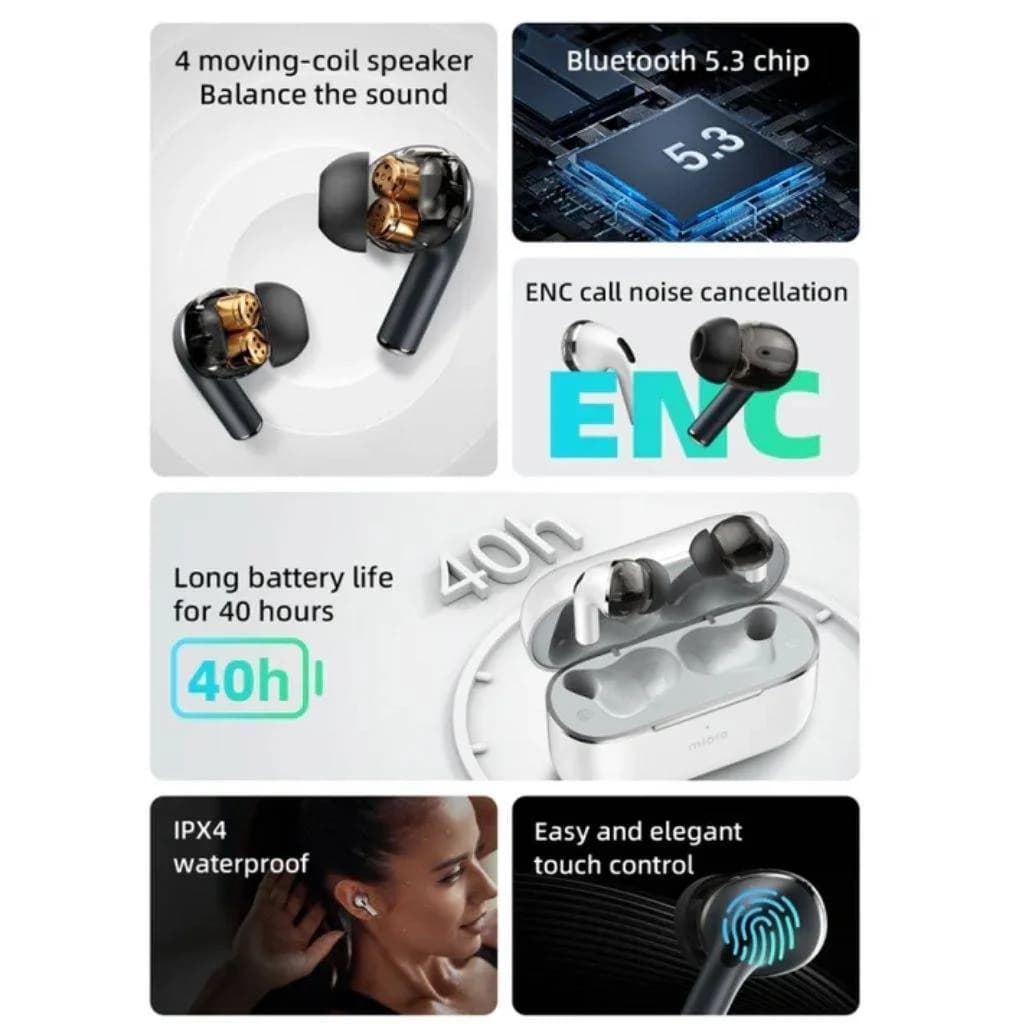 Auricular Bluetooth Mibro Earbuds M1 azul y blanco